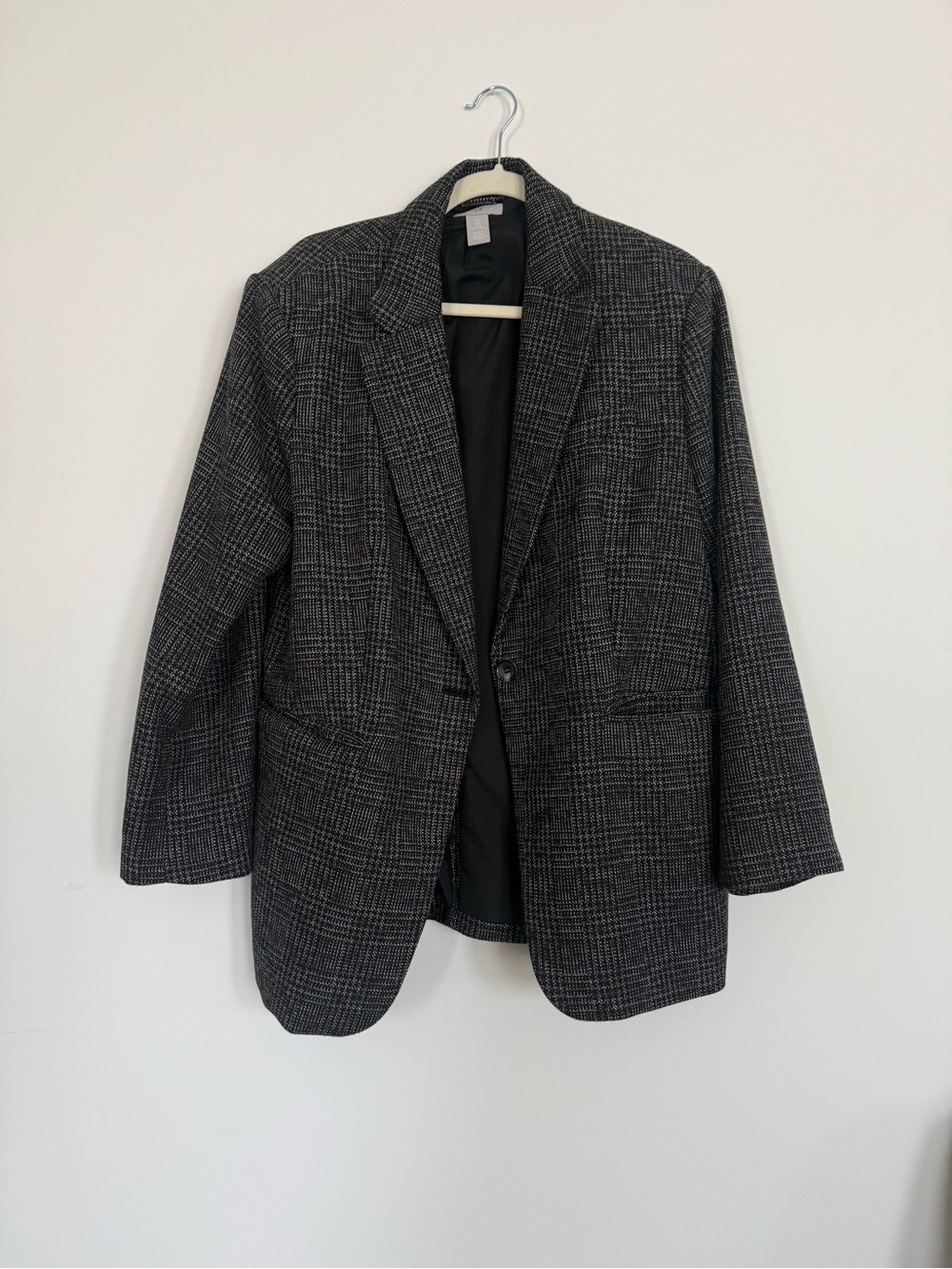 Grey/black oversized fit blazer